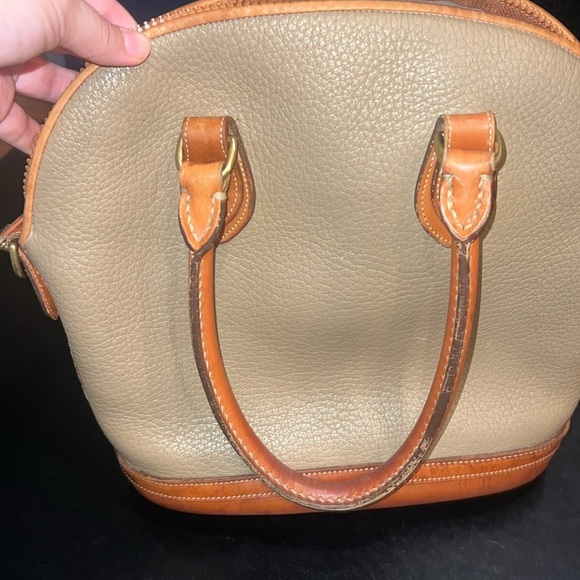 Vintage Dooney & Bourke Norfolk Beige and Brown Satchel - Picture 6 of 13